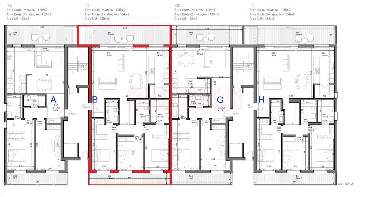 Apartamento T3 novo em Condomínio Fechado com Piscina e Vista Rio – Sa-12