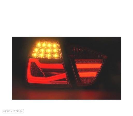 CONJUNTO DE FAROLINS TRASEIROS LED BAR PARA BMW E90 LIMOUSINE 05-08 VERMELHO FUMADO - 2