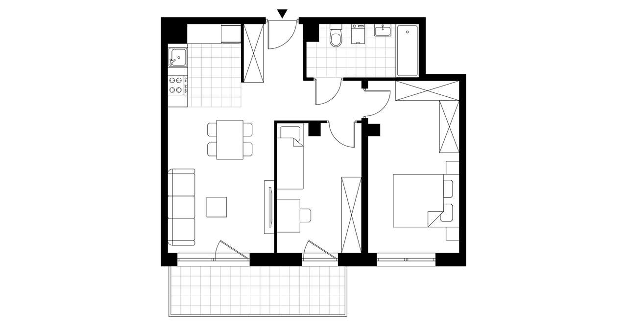 3-pokojowe mieszkanie 58m2 + balkon - Pełny obrazek: 3/8