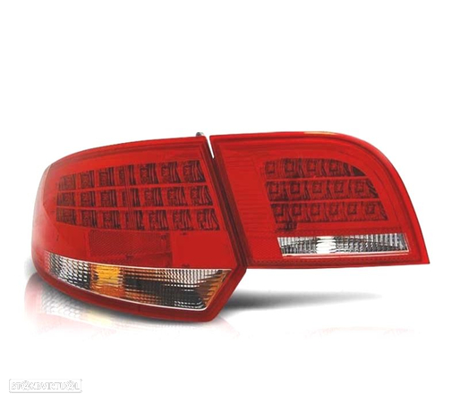 FAROLINS TRASEIROS LED PARA AUDI A3 SPORTBACK VERMELHO BRANCO - 5