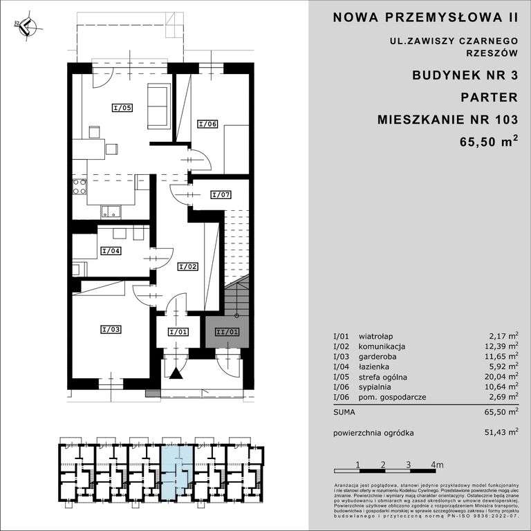 ZawiszyCzarnego|3 pok. z ogródkiem| 65,5m2-2