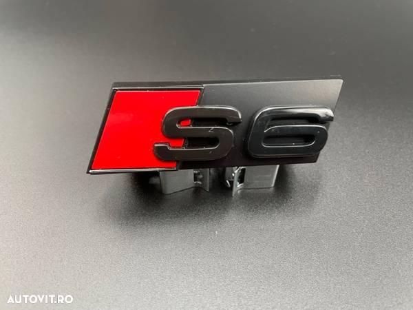 Set embleme Premium Audi S6 Negru / Roșu - 4