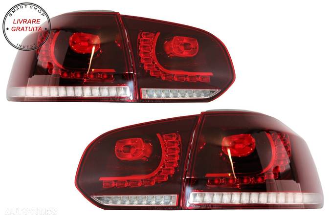 Stopuri FULL LED VW Golf 6 VI (2008-2013) R20 Design Semnal Secvential Dinamic- livrare gratuita - 9