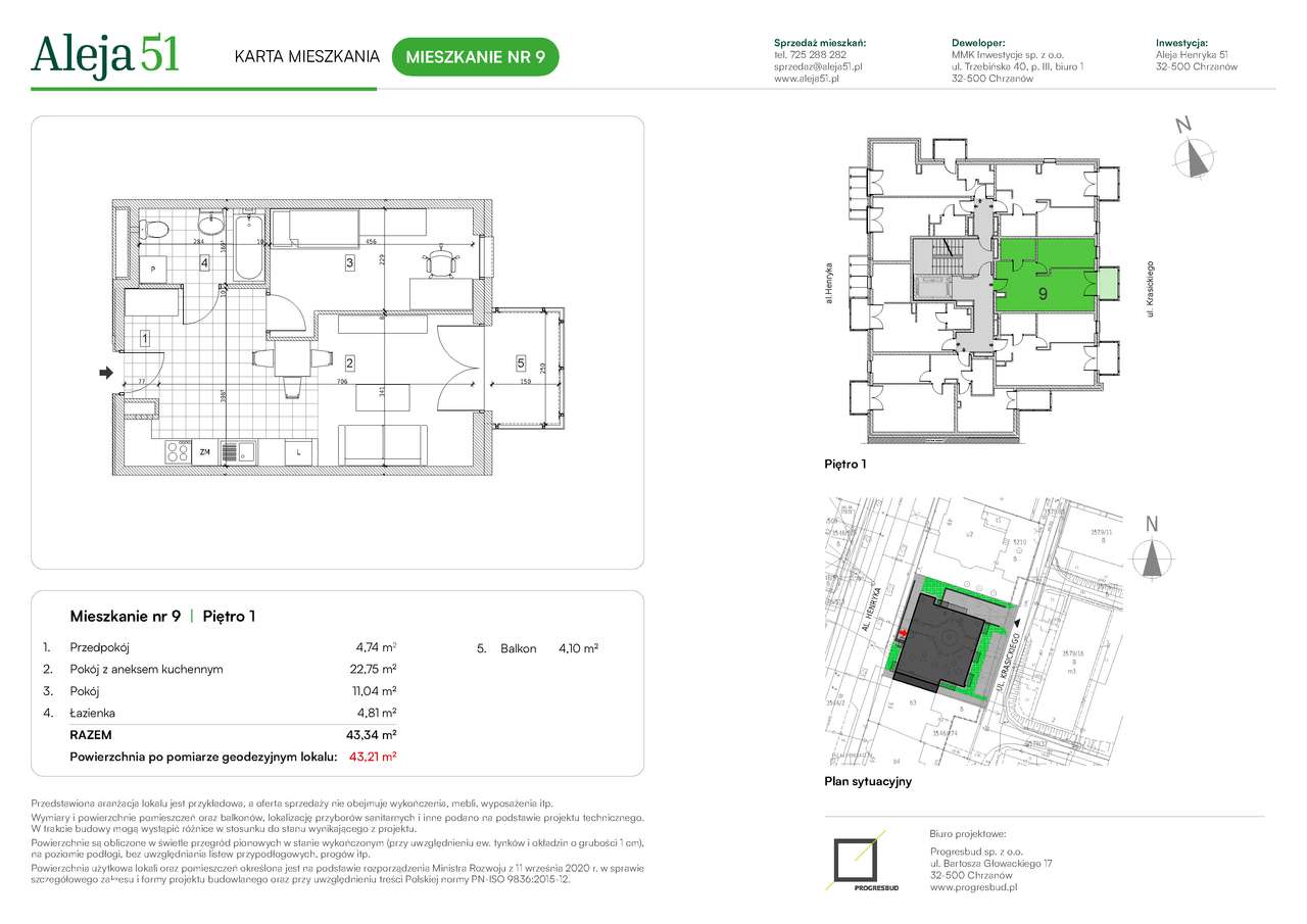 Aleja 51 | mieszkanie 2-pok. | nr 9 - Pełny obrazek: 2/5