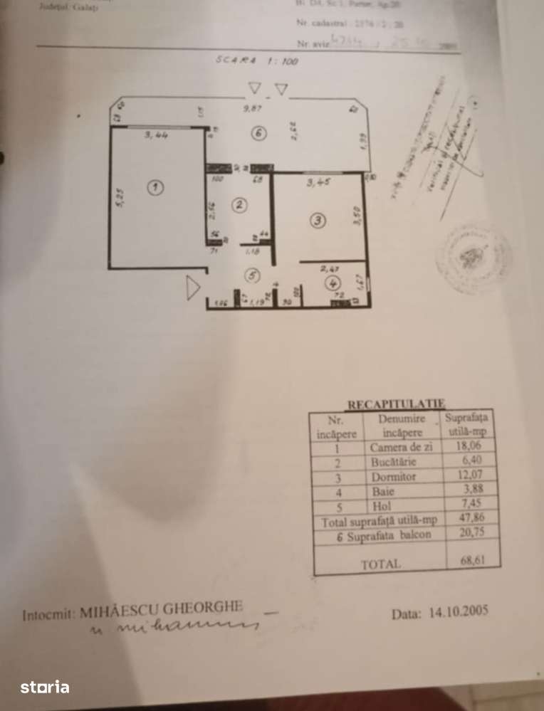 două camere decomandat zona micro 20-0