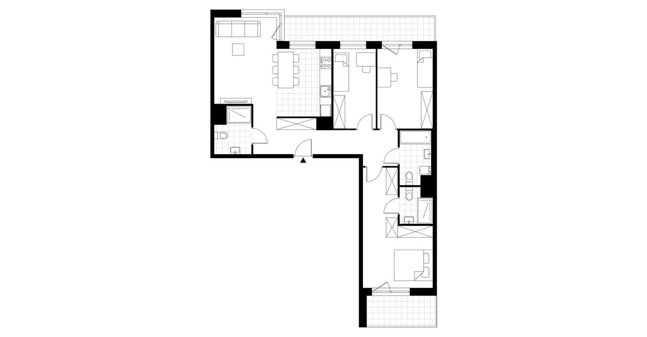 4-pokojowe mieszkanie 91m2 + 2 balkony - Pełny obrazek: 3/6