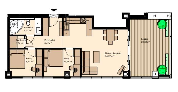 SKY GARDEN | 12 piętro | Wykończony 3 pokojowy apartament | duży taras-13