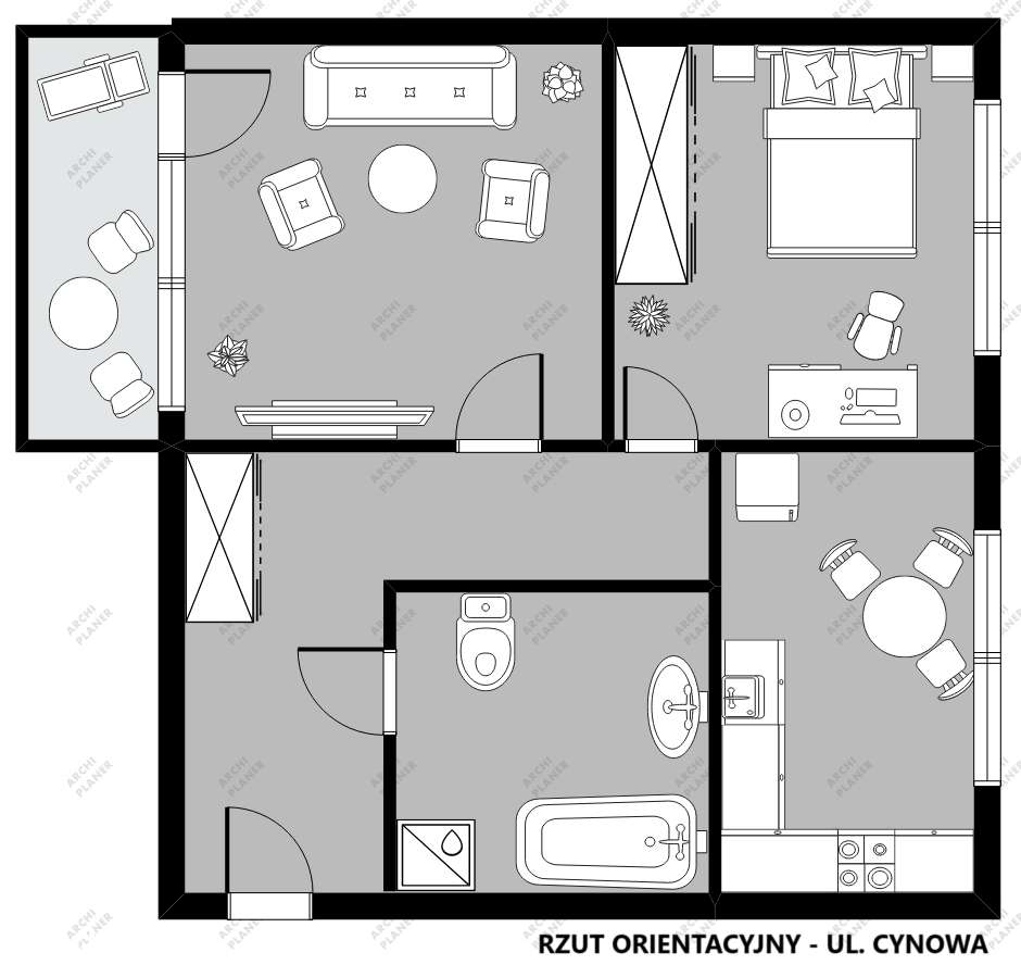 Centrum ul. Grabiszyńska 48m2, Media miejskie, Balkon !!!-18