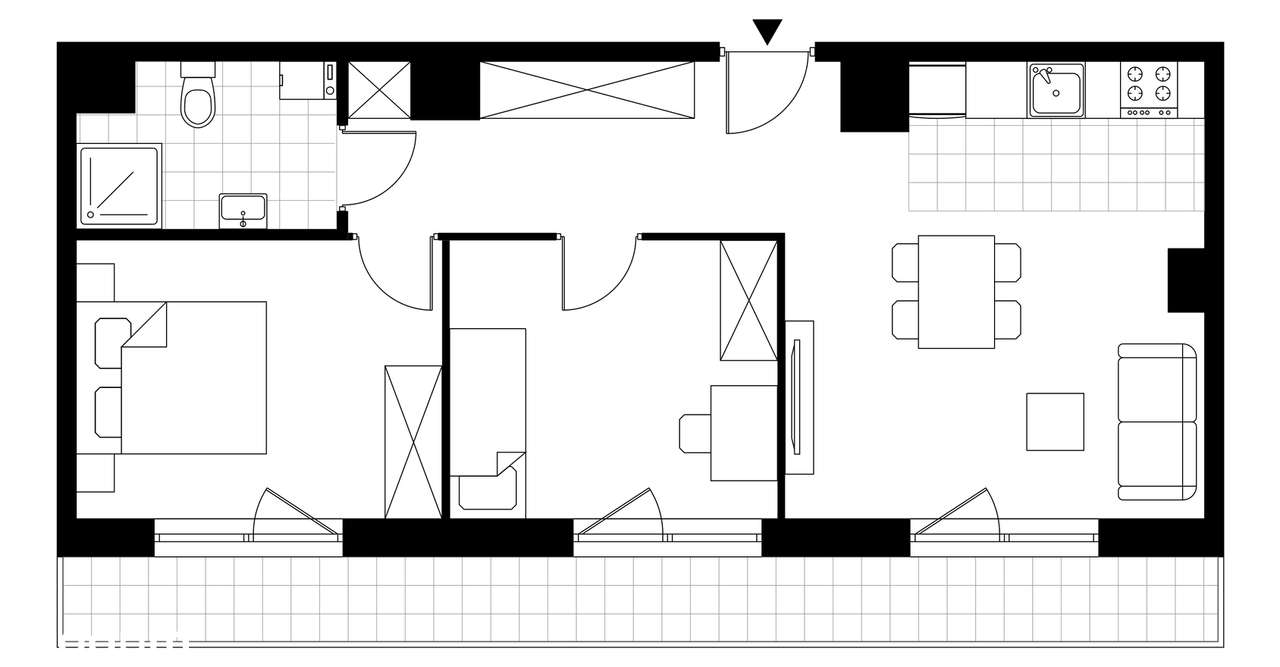 3-pokojowe mieszkanie 53m2 + taras Bezpośrednio - Pełny obrazek: 3/8