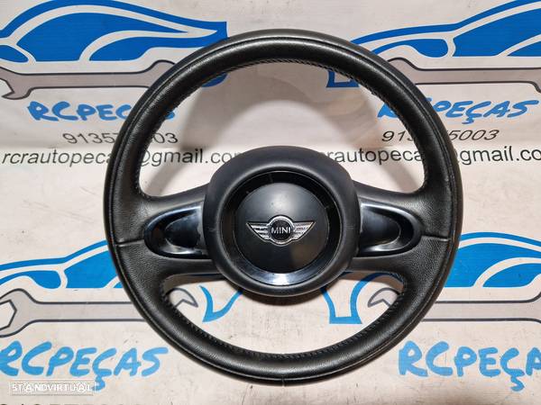 VOLANTE GUIADOR COMPLETO MINI MINI COOPER ONE R56 PELE AIRBAG MINI CLUBMAN R55 - 4