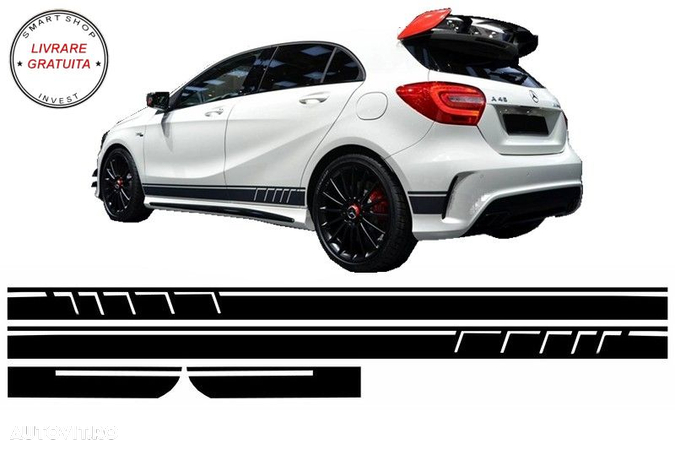 Stickere Laterale Negru Mat MERCEDES CLA W117 C117 X117 (2013-2016) A-Class W176 (- livrare gratuita - 9