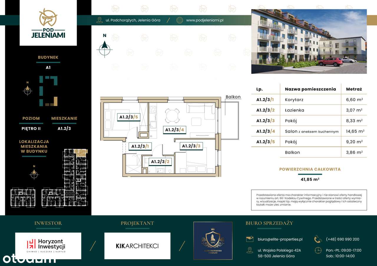 Pod Jeleniami | mieszkanie 3-pok. | A1.2/3 - Pełny obrazek: 2/9