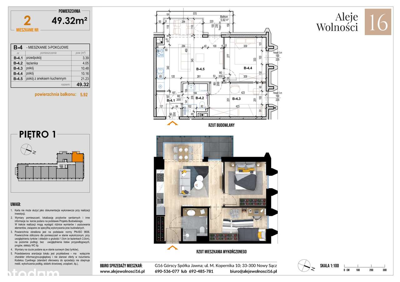 ALEJE WOLNOŚCI 16 - NOWE MIESZKANIE W STANIE DEWELOPERSKIM - Pełny obrazek: 2/11