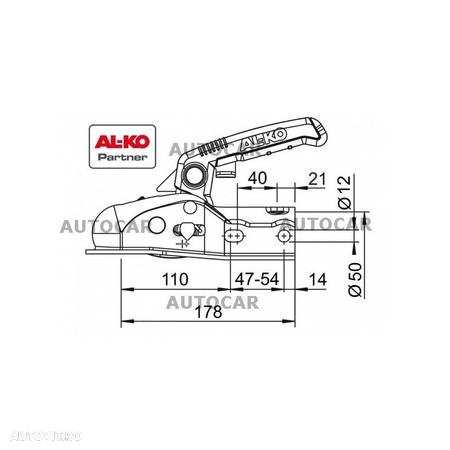 Cupla AL-KO de 1600 de kg, prindere 50 mm, AK161/piese remorci - 3