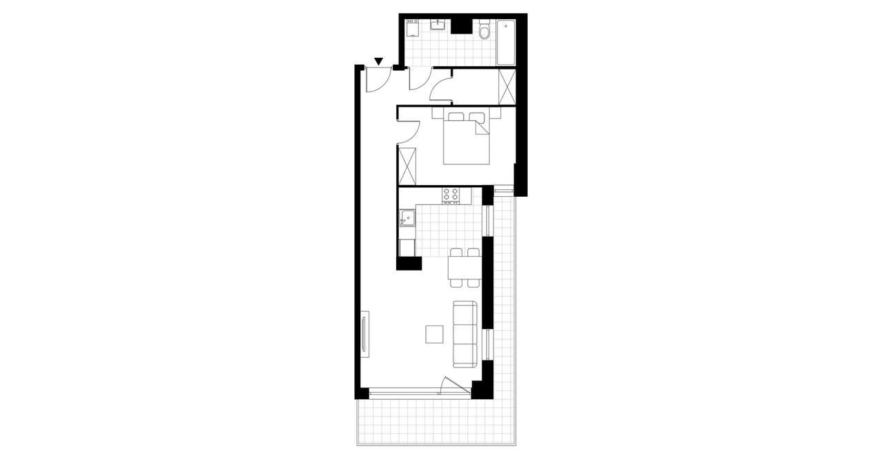 2-pokojowe mieszkanie 55m2 + taras Bezpośrednio - Pełny obrazek: 3/8