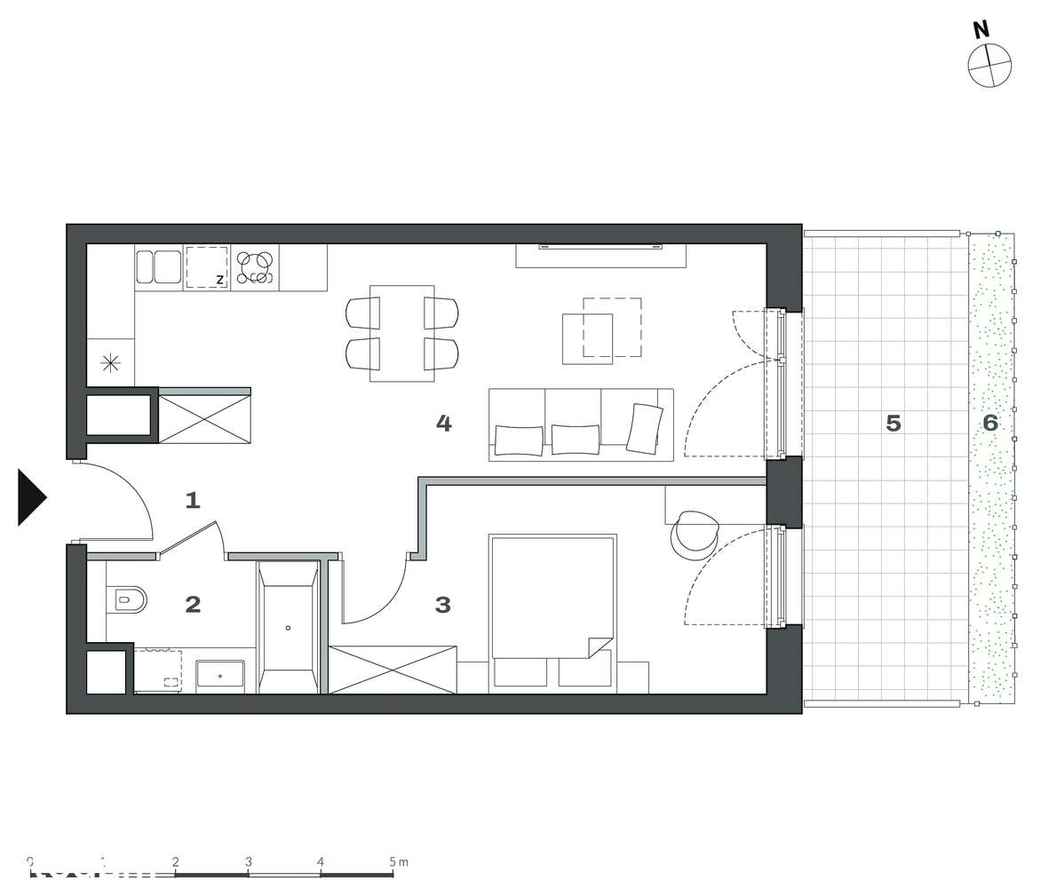 Apartament PREMIUM  z loggią i ogrodem – NOHO-1