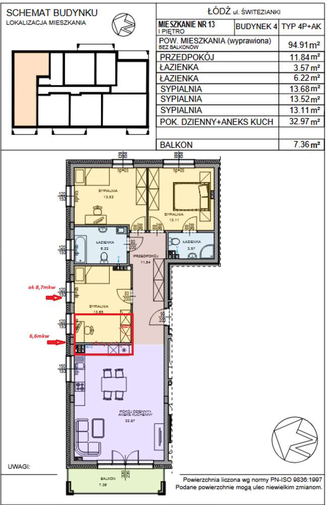 Super oferta! 4/5pokoi/ 95mkw przy Arturówku /Radogoszcz Wschód - Pełny obrazek: 3/13