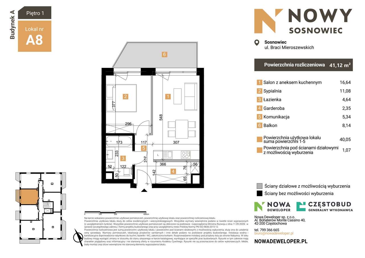 Nowy Sosnowiec | mieszkanie 2-pok. | A8 - Pełny obrazek: 2/7