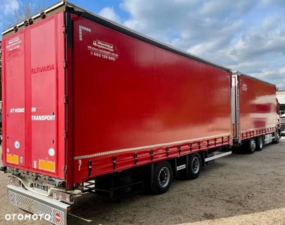 Scania R410 HIGHLINE 6x2 JUMBO OŚ PODNOSZONA AUTOMAT RETARDER STANDKLIMA FIRANKA DŁ:7.80m + PRZYCZEPA TANDEM WIELTON FIRANKA DŁ:7.80m NOWE PLANDEKI ZESTAW PRZEJAZDOWY EURO 6 2015 IGŁA - 16