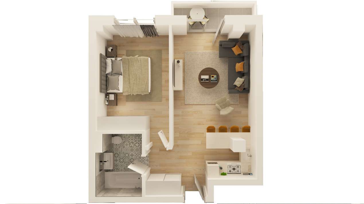 Apartament 2 camere Trivale | Bloc Nou Finalizat - Imagine principală: 2/9