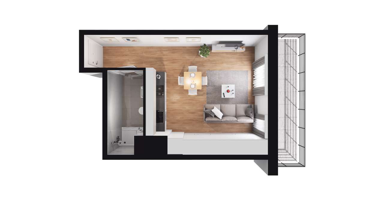 1-pokojowe mieszkanie 29m2 + balkon Bez Prowizji - Pełny obrazek: 2/8