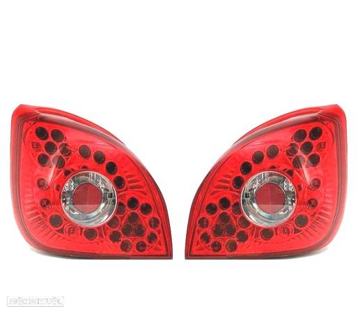 FAROLINS TRASEIROS LED PARA FORD FIESTA MK4 96-02 VERMELHO CROMADO - 5