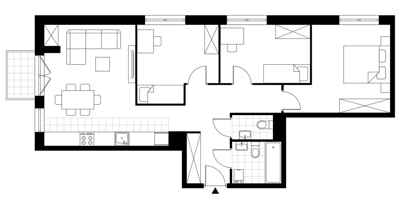 4-pokojowe mieszkanie 76m2 + balkon - Pełny obrazek: 3/7