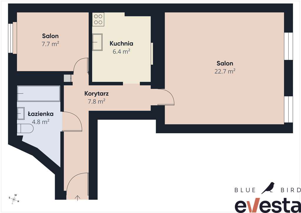 2 pokoje | 51,64 m² | Nadodrze-14