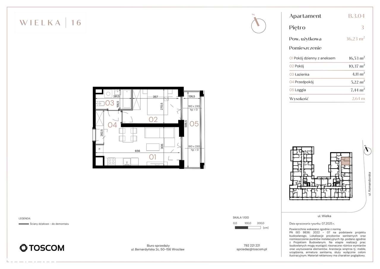 2-pokojowe mieszkanie 36 m² + loggia Bez Prowizji - View 3