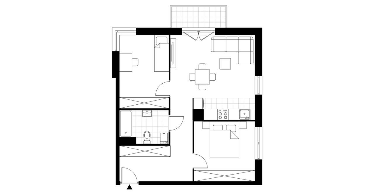 3-pokojowe mieszkanie 57m2 + balkon Bezpośrednio - Pełny obrazek: 3/8