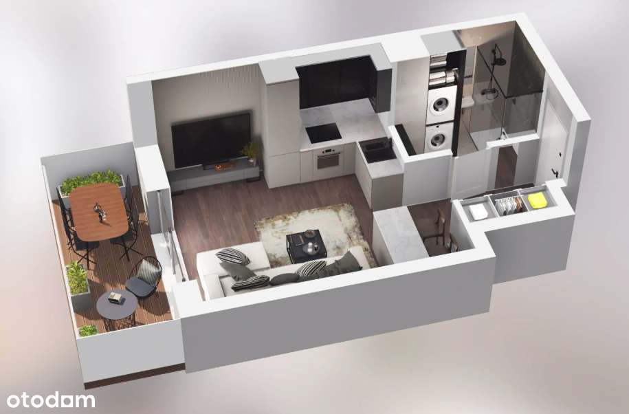 Kawalerka z loggią 10m2, klimatyzacja, ogrzewanie podłogowe, Bielawy - Pełny obrazek: 2/11