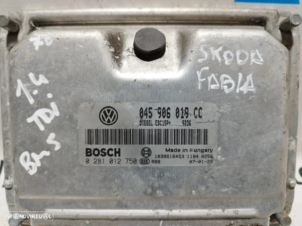 CENTRALINA ECU MOTOR SKODA FABIA 1.4 TDI 80 CV 045906019CC  0281012750  E2-A1-23-1 BNV - 3