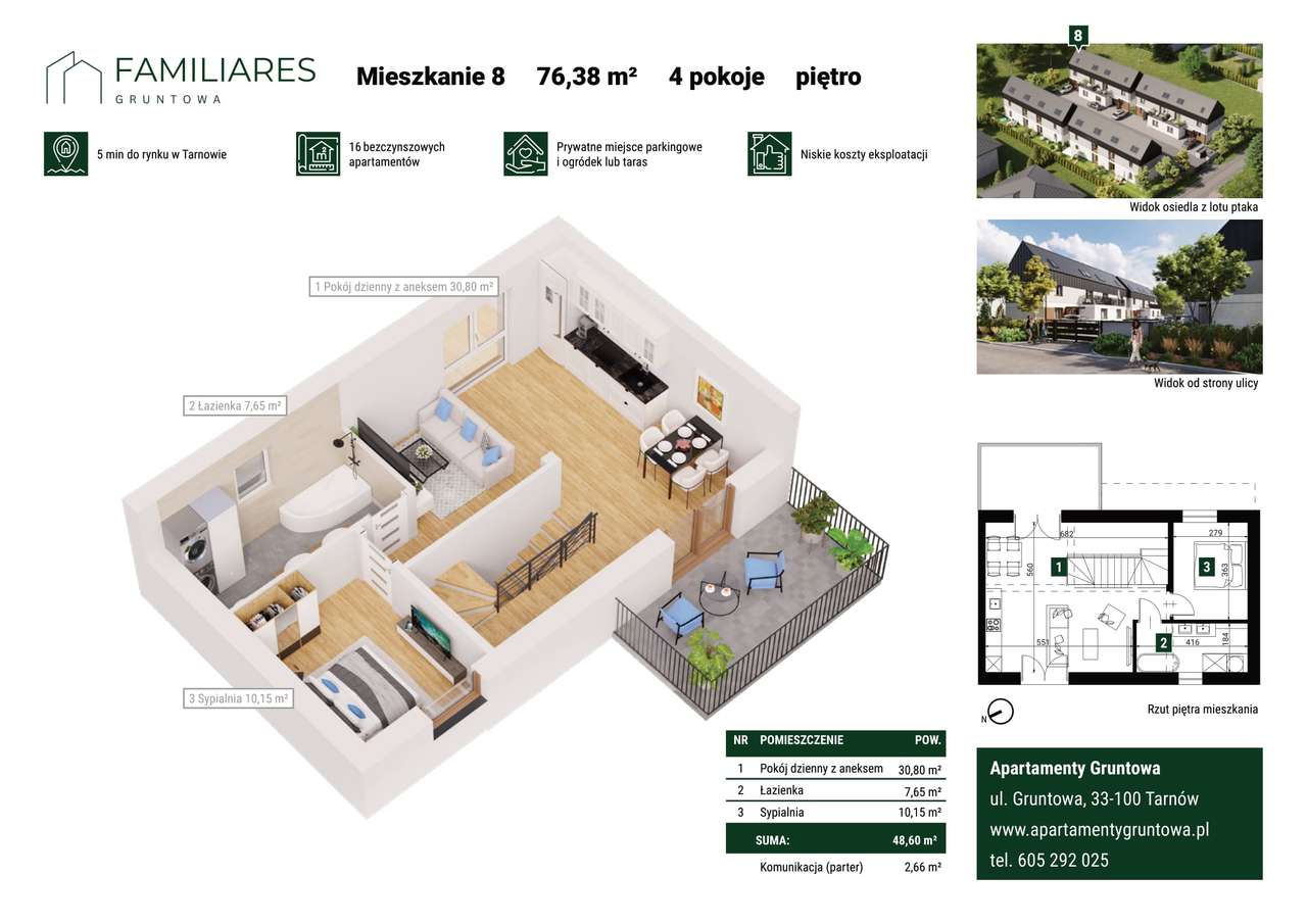 4-pokojowe mieszkanie 76m2 Bez Prowizji - Pełny obrazek: 2/8