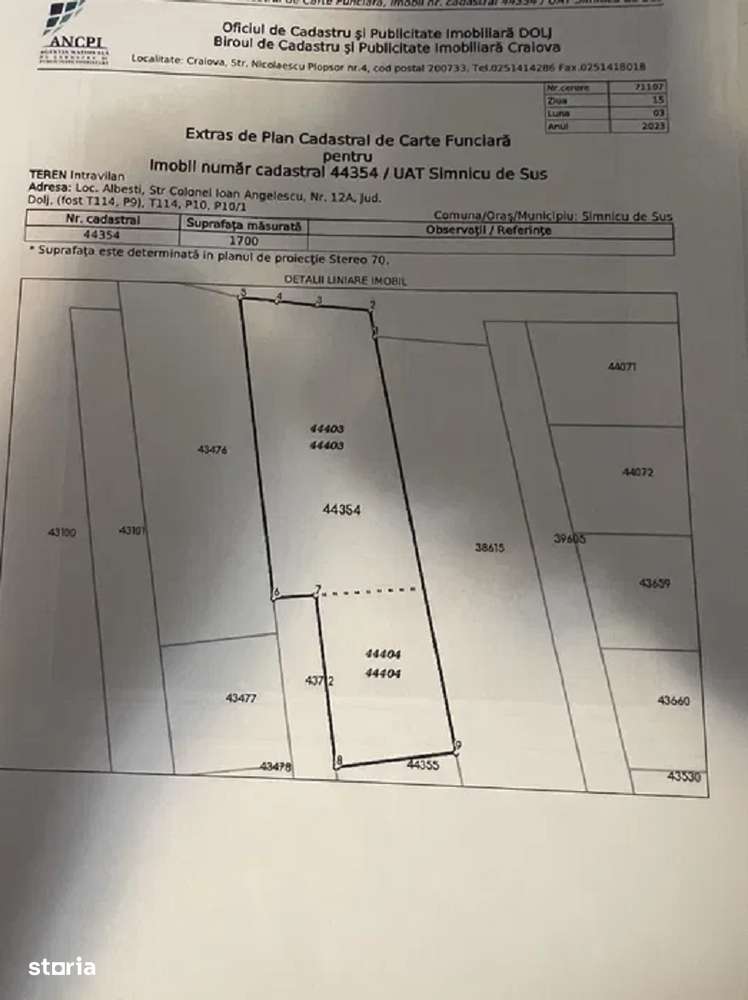 Teren Intravilan Albesti Dolj , Simnicul de Sus 1200mp - Imagine principală: 5/6