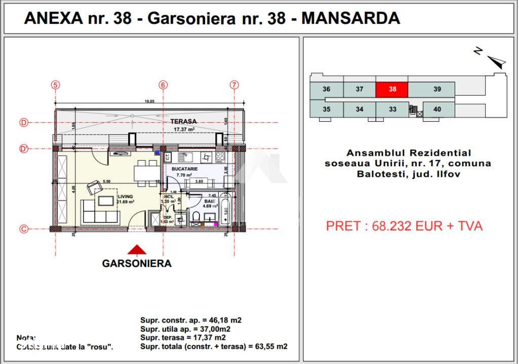 Garsoniera in Complex Unirii Apartment's Balotesti-7