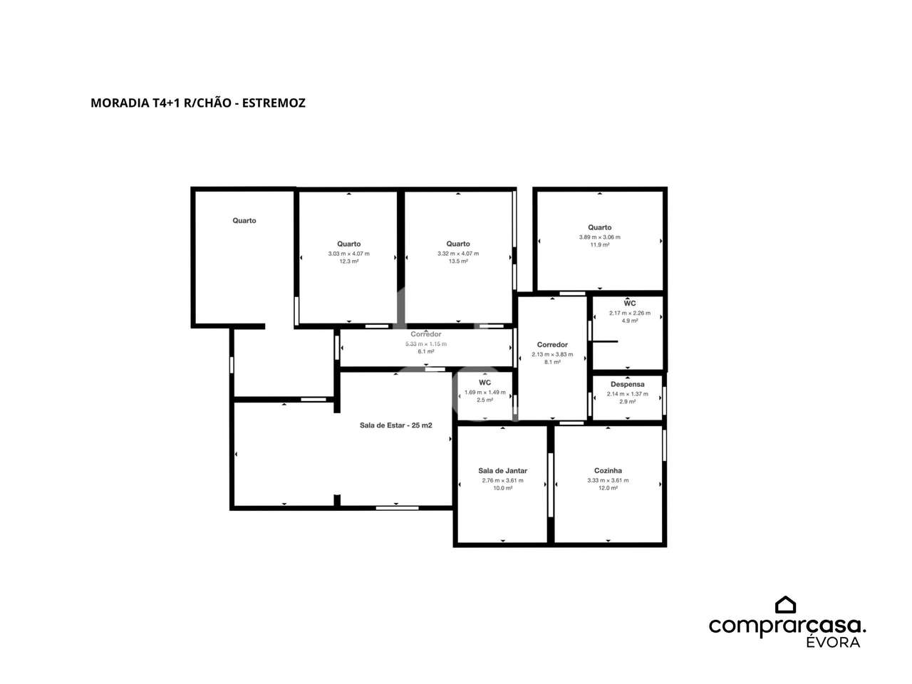 Moradia T4+1 R/C Bifamiliar com amplo Quintal de 536 m2 | Estremoz, Év - Grande imagem: 5/33