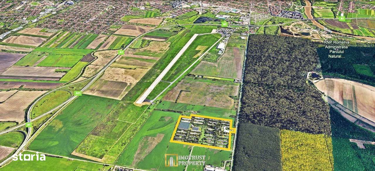 DE VANZARE –Teren Parc Industrial 18 ha cu Hale și Fotovoltaic – Arad - Imagine principală: 1/4