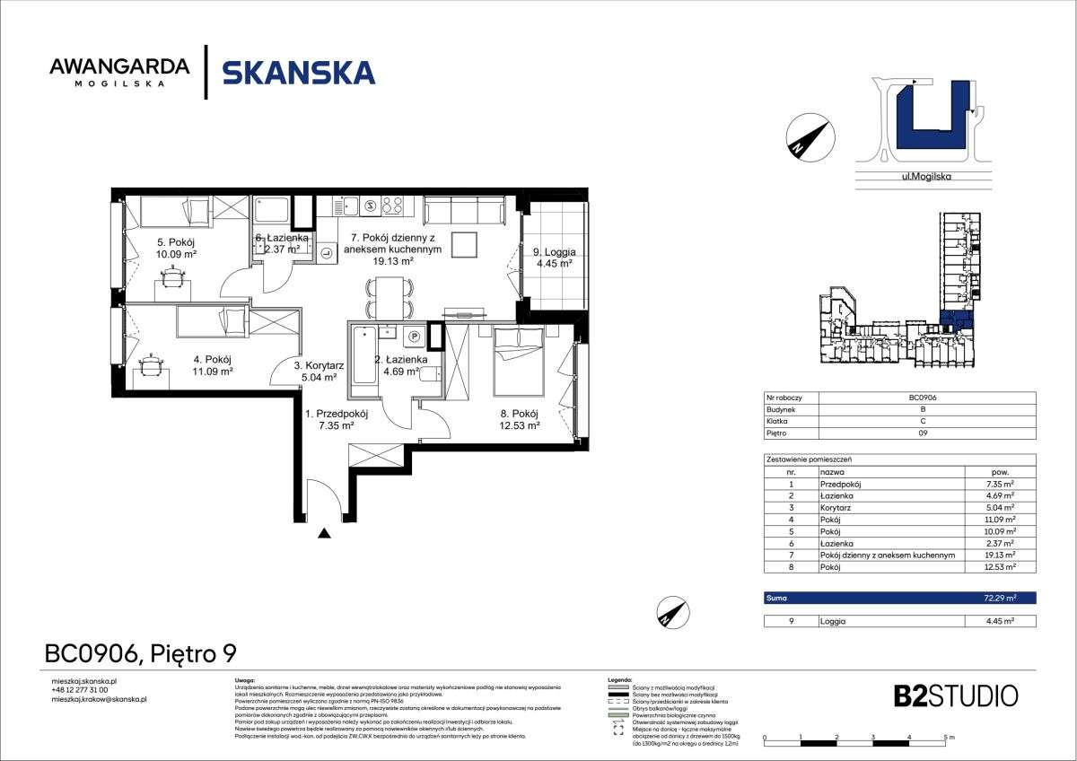 4-pokojowe mieszkanie 72m2 + loggia Bez Prowizji - Pełny obrazek: 2/9