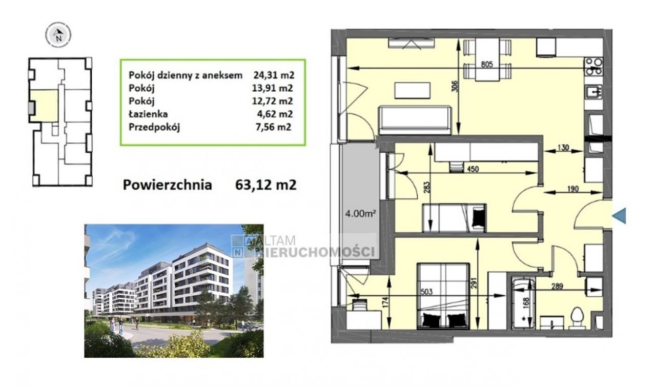3pok 63m2 balkon|park|Zachód|Mistrzejowice|0%