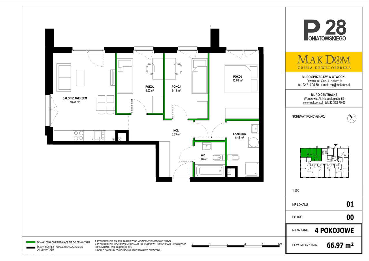4-pokojowe mieszkanie 66m2 + ogródek Bezpośrednio - Pełny obrazek: 2/8