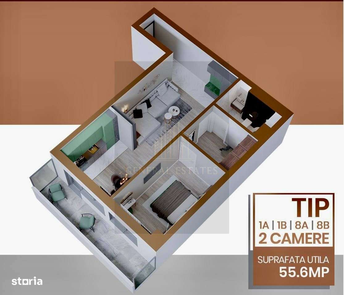 Vânzare apartament cu 2 camere în Complexul Rezidențial Copou Garden - Imagine principală: 4/16