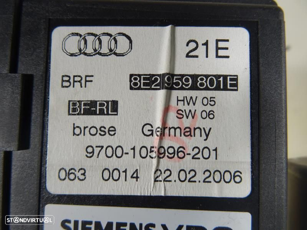 Motor Do Elevador De Vidro Traseiro Esquerdo Audi A4 (8Ec, B7)  8E0959 - 6