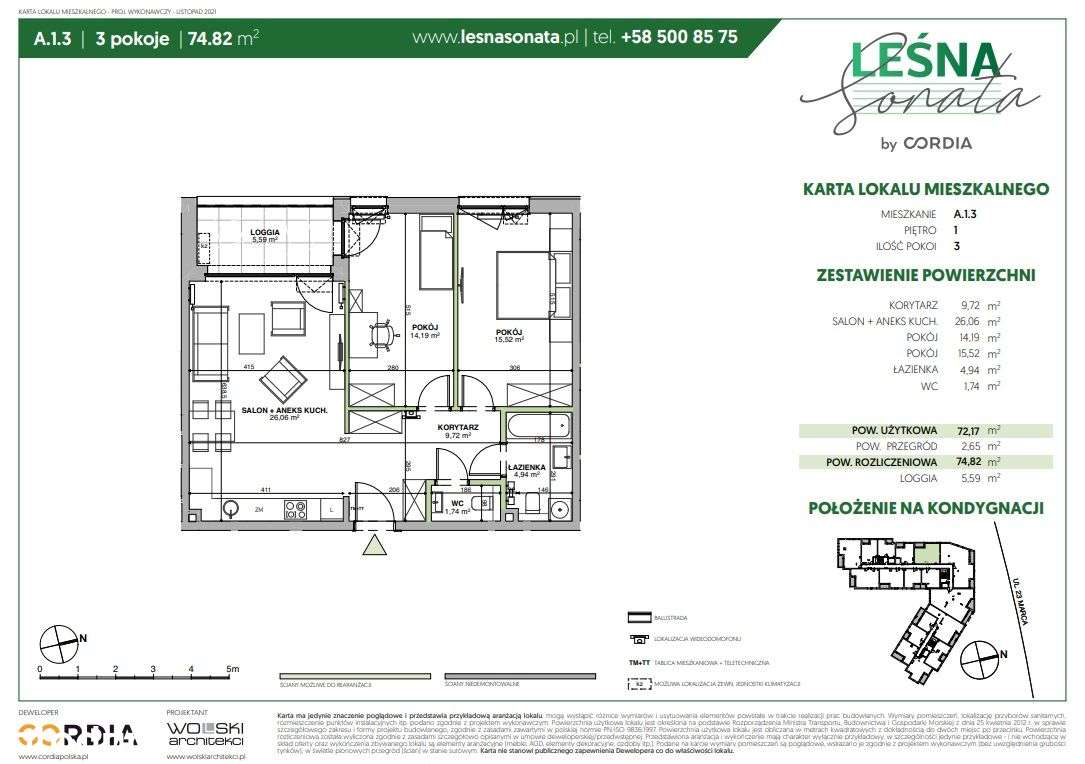 Gotowe 3 pokoje 72,26 m2 w Sopocie| bez prowizji - Pełny obrazek: 2/9