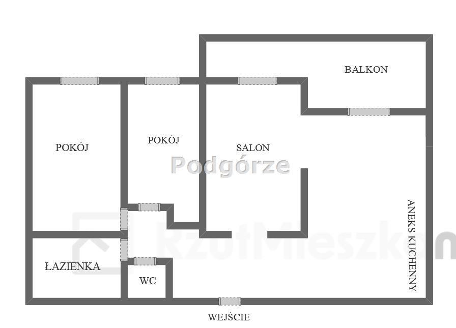 Mieszkanie, 69 m², Kraków