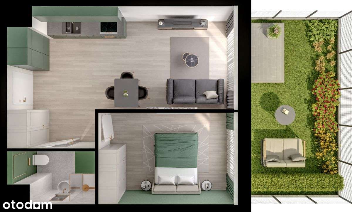 2 pokoje z ogrodem na Podolanach-1