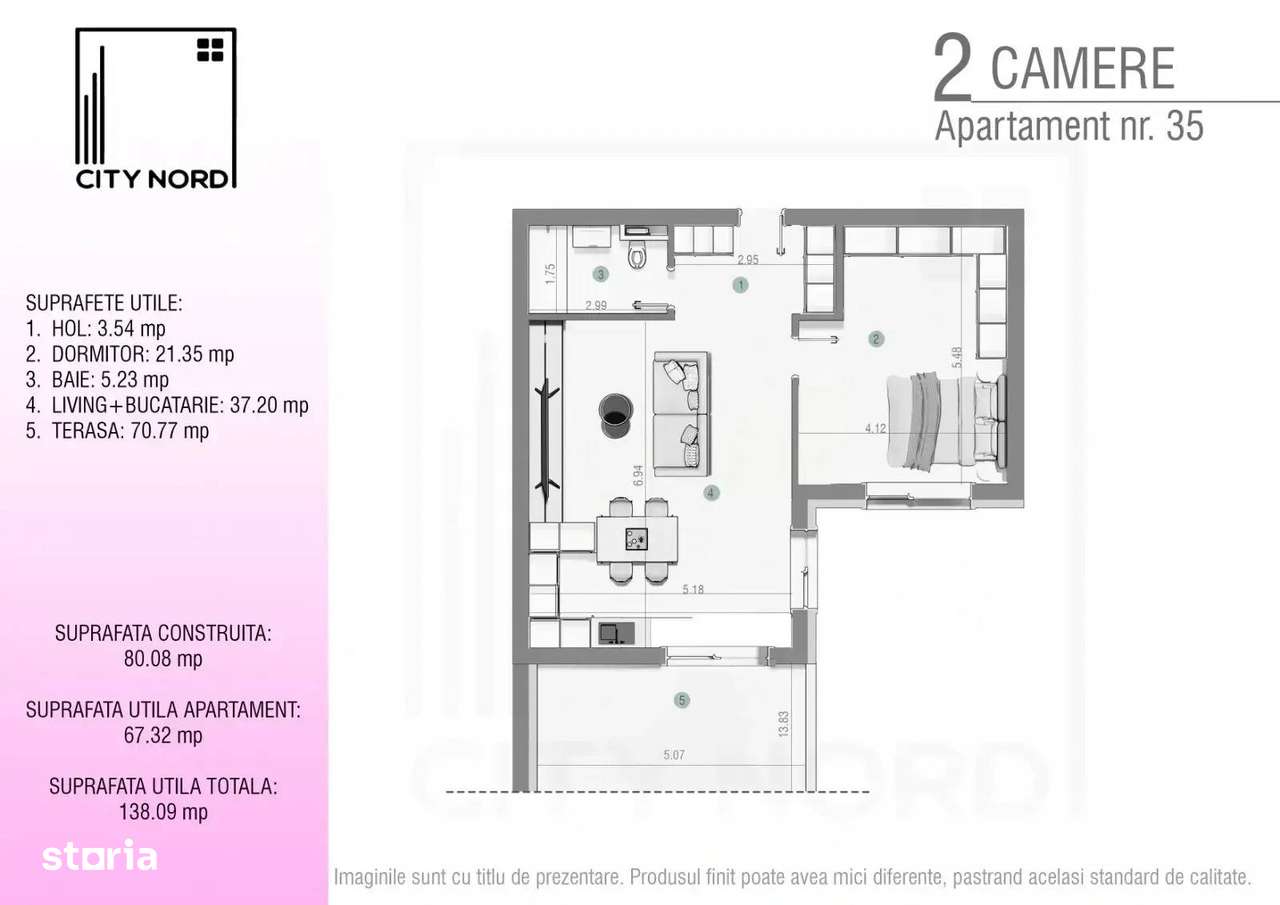 Apartament Premium 2 Camere cu Terasă de 71 mp – Ans — fotografia 1