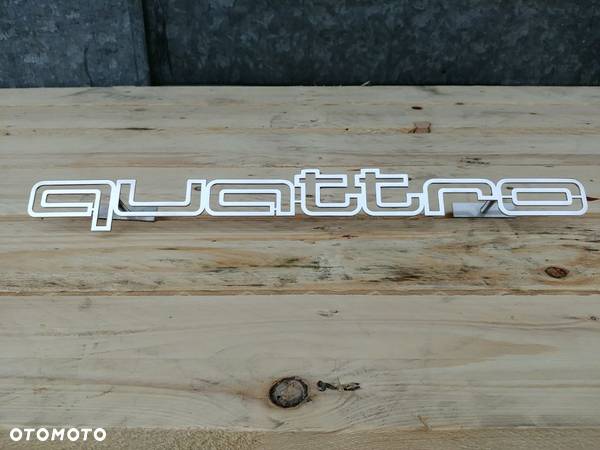 Emblemat QUATTRO Logo Napis 100% Stal Nierdzewna AUDI Gril Atrapa - 2