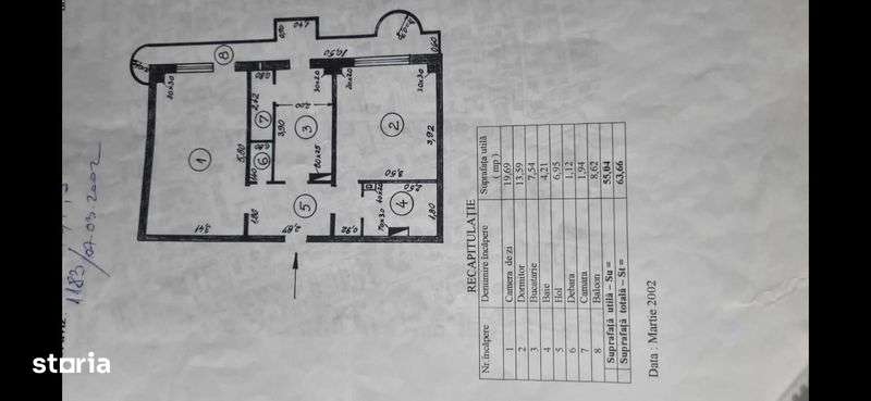 Galati, apartament 2 camere decomandat/1993, 54.5 mp , balcon 8.6 mp — fotografia 1