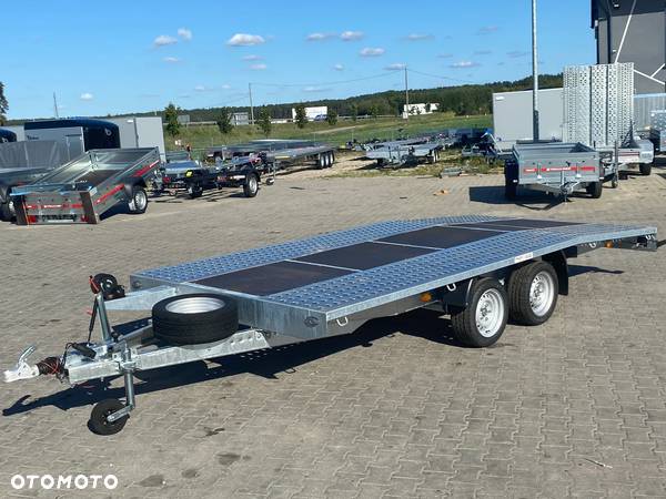 Niewiadów DOSTAWA! Laweta JUPITER wym. 450x210 Podłoga ze sklejki, najazdy, wciągarka, koło zapasowe! DMC 2700 kg Idealna do przewozu samochodów! - 12