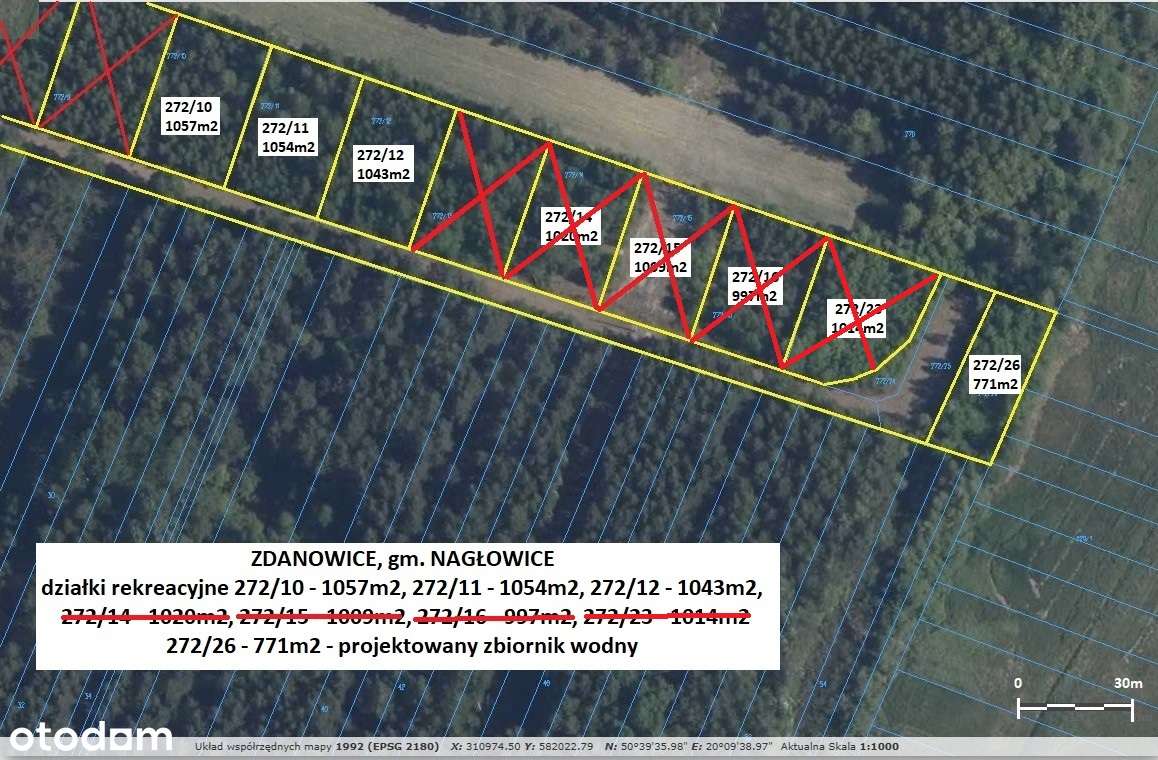Tania działka rekreacyjna 1054m2 (plan) cena 54.900zł (f-ra 23% VAT)-5
